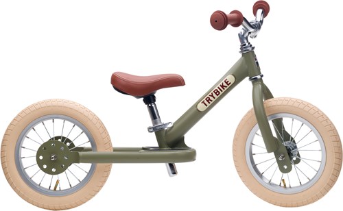 Trybike balance bike Steel vintage green - two-wheeler bicycle-2