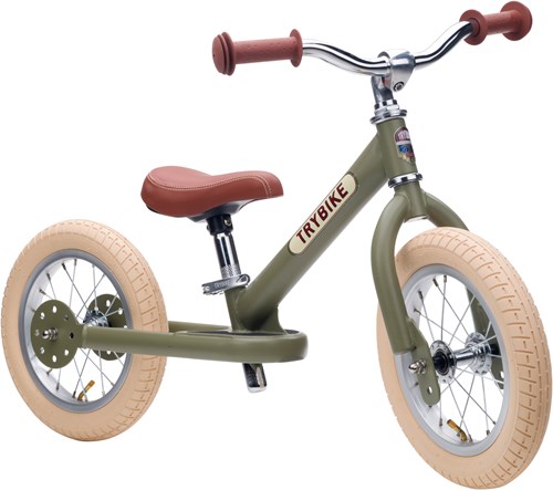 Trybike balance bike Steel vintage green - two-wheeler bicycle