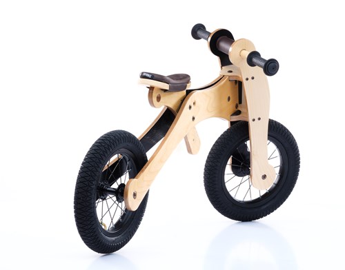 Trybike houten loopfiets 4 in 1 bruin Planet Happy ENG