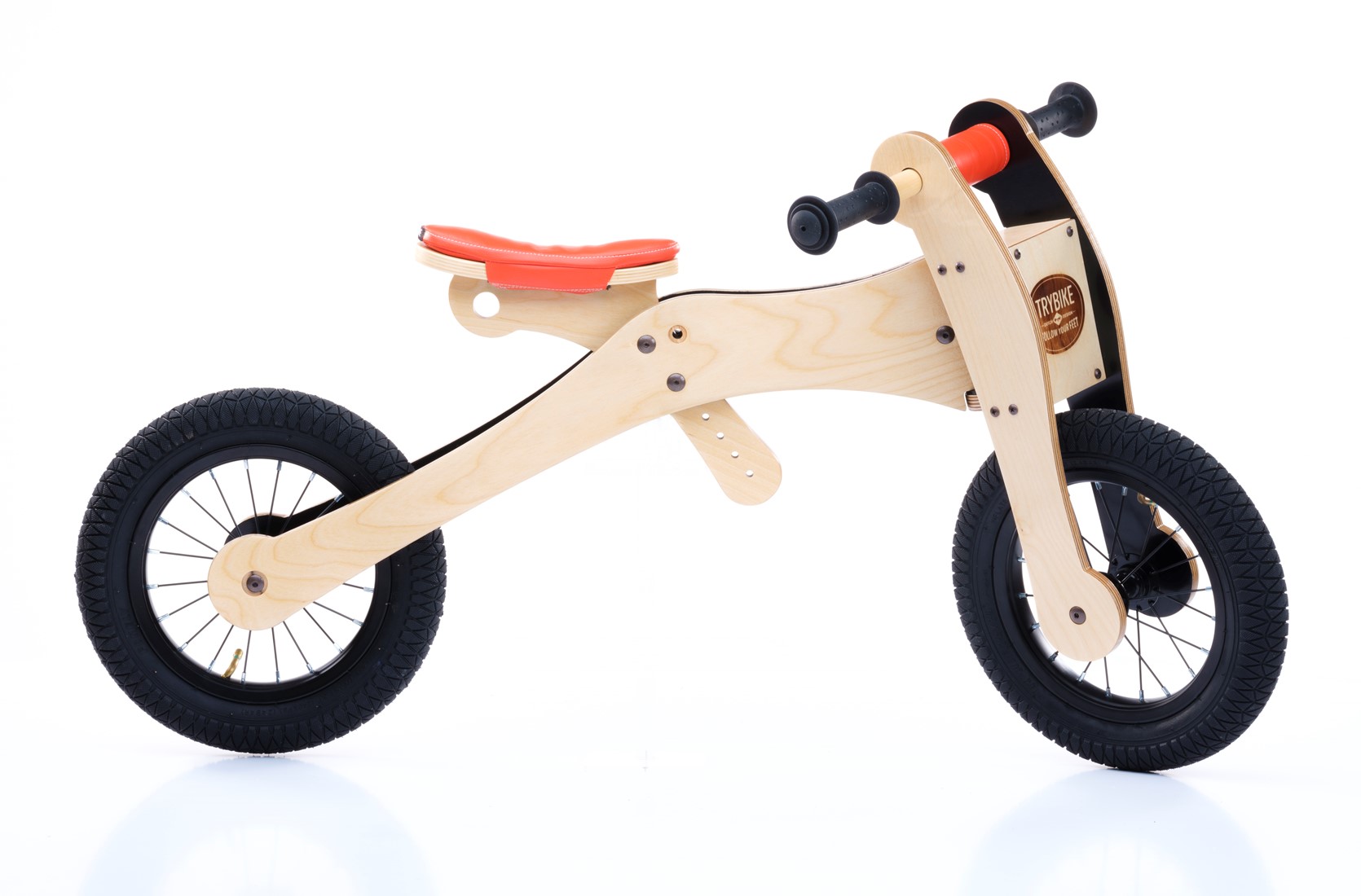 Wooden balance bike Trybike 4 in 1 orange Planet Happy