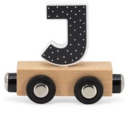 Tryco wooden letter train toy - colorful letter J - magnetic