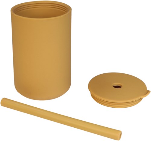 Tryco silicone straw cup Honey Gold - baby drinking cup BPA free-2