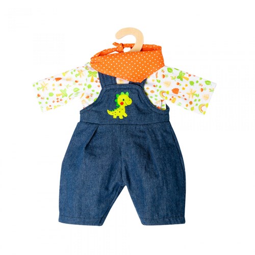 Heless baby doll dungarees set Dino 3-piece 28-35cm doll clothes