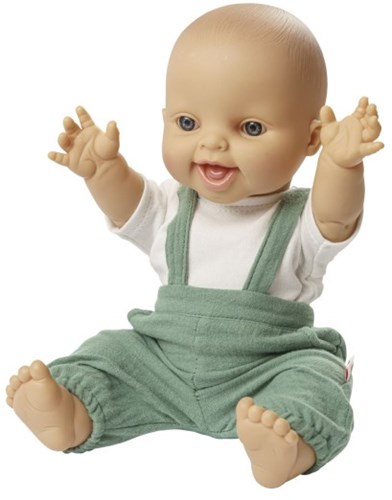 Heless doll clothes dungarees and t-shirt green-white organic cotton 28-35 cm-3
