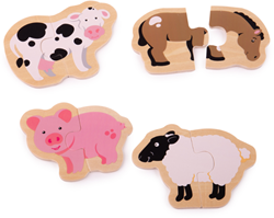 Bigjigs Two Piece Puzzles (Farm)