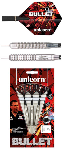 Unicorn darts Gary Anderson Bullet Stainless Steel 22g - dart set