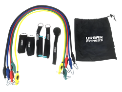 Urban Fitness resistance bands set 11 pieces - fitness elastic bands set