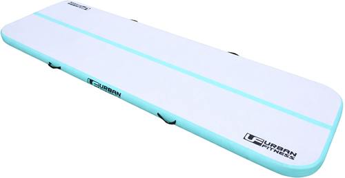 Urban Fitness Gymnastics Inflatable Tumbling Track Mat - Mint Green/Grey - 300 x 100 x 10cm