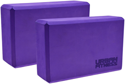 Urban Fitness yoga block pair - purple EVA foam blocks 23x14x8cm
