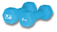Urban Fitness dumbbells neoprene hex blue - 2 x 2kg - fitness set