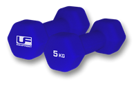 Urban Fitness dumbbells neoprene blue - 2 x 5kg - hex set