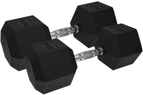 Urban Fitness dumbbell set - rubber coated - black - 2 x 12.5kg - fitness