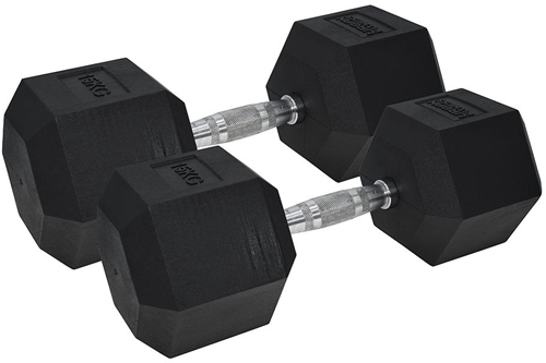 Urban Fitness dumbbell set - hexagon rubber black 2 x 15kg fitness