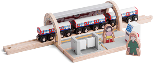 BigJigs wooden underground train - toy train for children-2