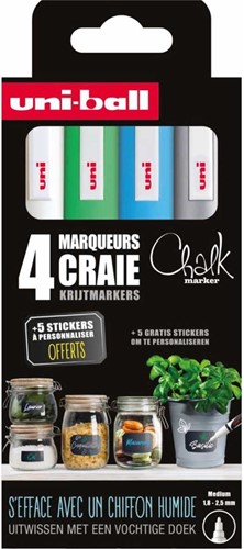 Uni-ball Uni-ball Chalk Marker 4 Set 5M Stickers