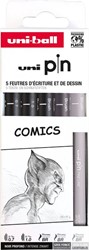 Uni-ball Uni Pin Fineliner Set 5 stuks Comics