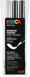 Uni Posca Uni Posca Penseel 3 Set F350 Zwart Wit