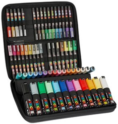 Posca paint marker set - luxury case 60 pieces multi colours
