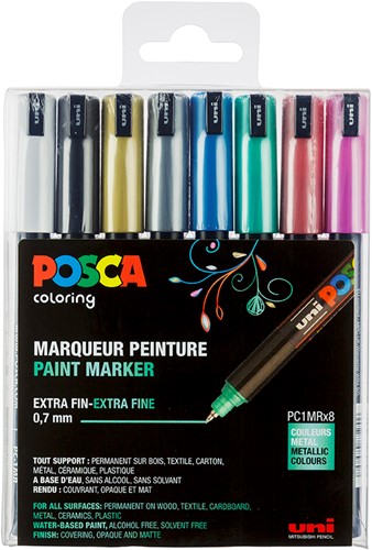 Posca Uni Posca Verfmarker 8 Set 1MR Metallic