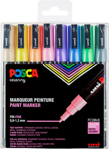 Posca Uni Posca Verfmarker 8 Set 3M Pastel