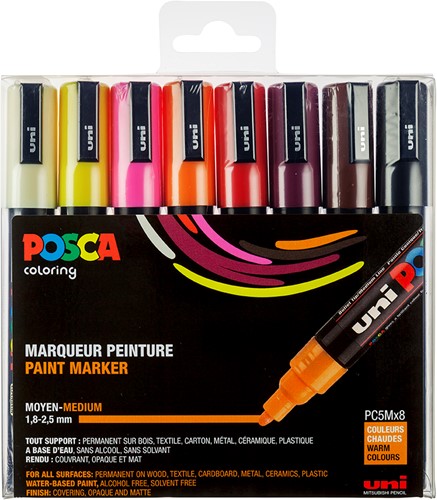 Posca Marker 8 Set 5M Warm
