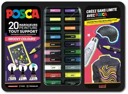 Posca paint marker set groovy colours metal case 20 pieces markers