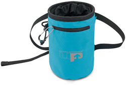 Ultimate Performance climbing waist chalk bag blue with side pocket
