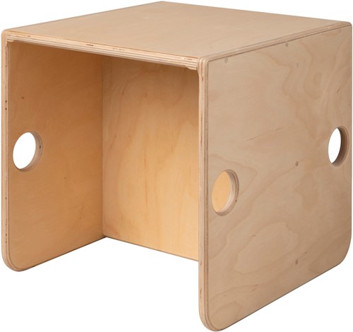 Van Dijk Toys wooden cube chair / high chair Natural - 35x35x35 cm from 1 year (childcare quality)-2