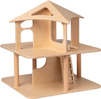 Van Dijk Toys wooden toys Dollhouse open on 4 sides - natural (suitable for childcare)