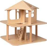 Van Dijk Toys wooden toys Dollhouse open on 4 sides - natural (suitable for childcare)-3