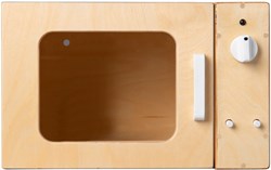 Van Dijk Toys wooden toy microwave - Natural with white (Childcare quality)