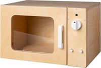Van Dijk Toys wooden toy microwave - Natural with white (Childcare quality)-2