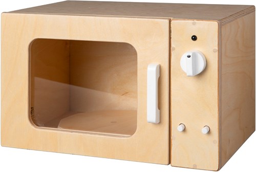 Van Dijk Toys wooden toy microwave - Natural with white (Childcare quality)-2