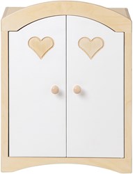 Van Dijk Toys wooden toys Doll wardrobe - Natural with white (Childcare quality)