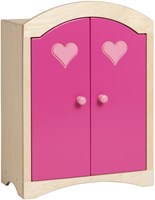 Van Dijk Toys wooden toys Doll wardrobe - Natural with pink (Childcare quality)-2