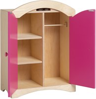 Van Dijk Toys wooden toys Doll wardrobe - Natural with pink (Childcare quality)-3
