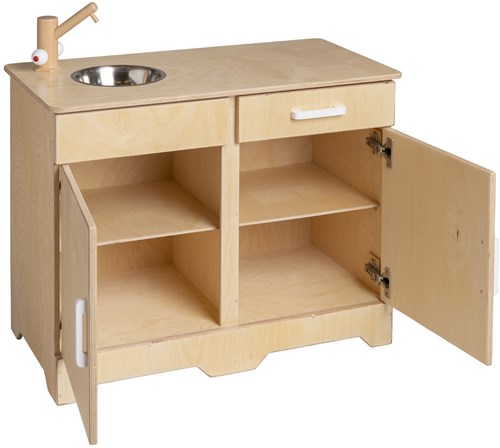Van Dijk Toys wooden toy kitchen / kitchenette - Natural with white (Childcare quality)-3