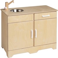 Van Dijk Toys wooden toy kitchen / kitchenette - Natural with white (Childcare quality)-2