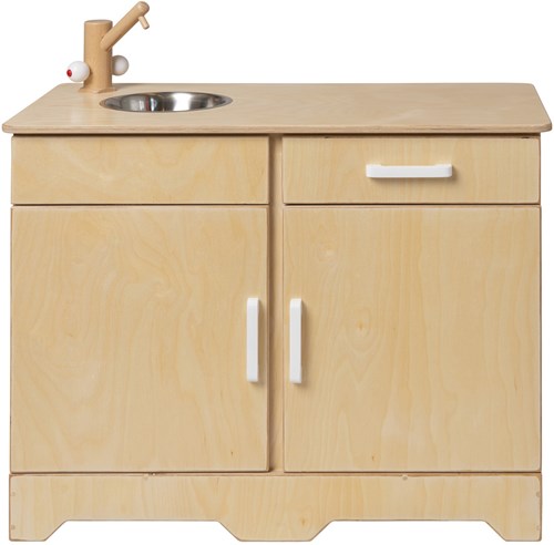 Van Dijk Toys wooden toy kitchen / kitchenette - Natural with white (Childcare quality)