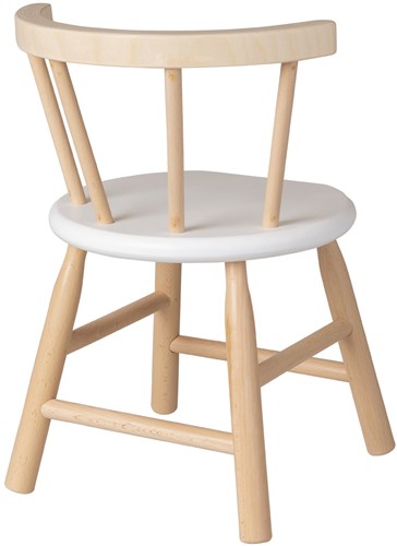 Van Dijk Toys wooden high chair curved backrest - Natural wood & white (Childcare quality)-2