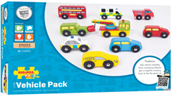 Bigjigs Wooden Vehicles - 9 pieces
