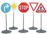 Klein traffic signs educational toy set - 5 pieces - 72cm tall