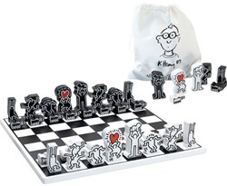 Vilac chess set Keith Haring design wooden toy decorative
