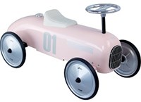 Vilac ride-on vintage soft pink metal car for toddlers