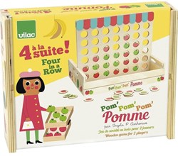 Vilac four in a row wooden apples retro design game
