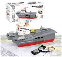 Vilac wooden aircraft carrier toy with planes and lift
