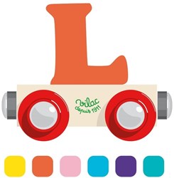 Vilac toy train wagon letter L multicolor plastic