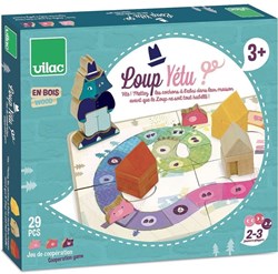 Vilac board game wolf and the three little pigs wooden kids game