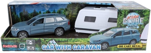 Kids GLOBE Volvo toy car with caravan 30cm - Volvo EX90-2