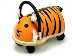 Wheelybug ride-on toy tiger large - wooden toddler ride-on animal